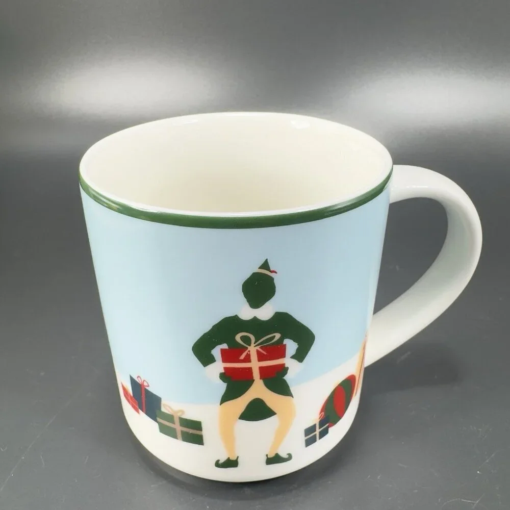Williams Sonoma Christmas Elf Coffee Mug Cup Ceramic New With Stickers‎ Holiday